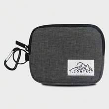 新款时尚小钱包零钱包，可装硬币、卡片、钥匙，带钥匙链和挂钩 - 灰色 - 查看 7