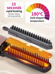 Convenient Mini USB Rechargeable Wireless Fringe Straightening Comb, With Anti-Scald Design, Portable Travel Straightening Comb With LED Display, Fast-Heating Mini Electric Straightening Comb, Suitable For Women 800mAh Capacity - A - View 9