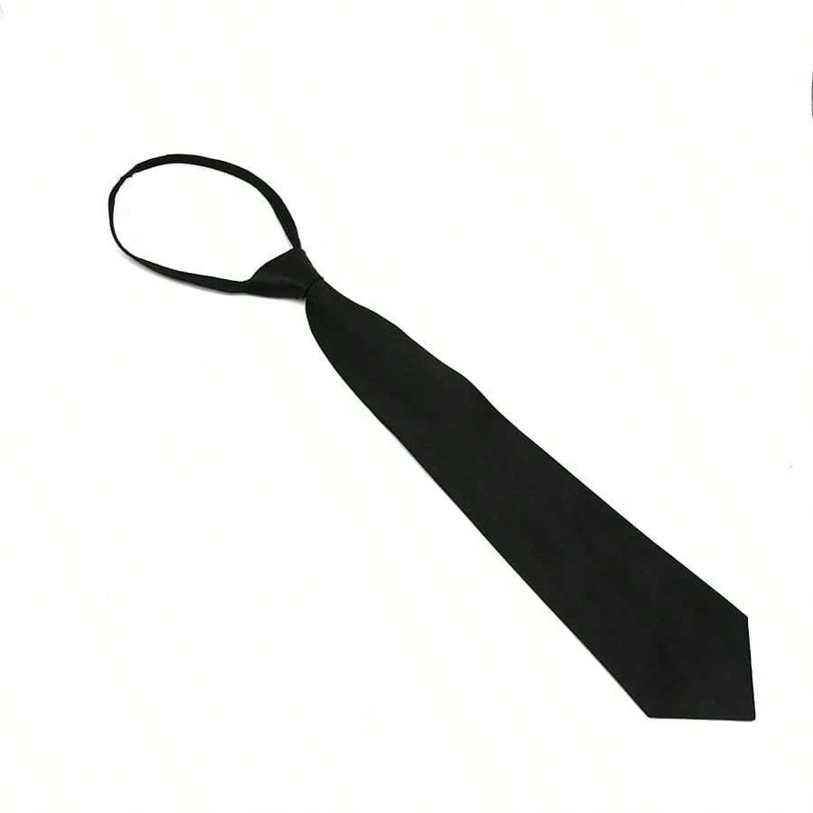 1pc Men's Simple Solid Color Pulled Knot Business Necktie Casual Men Necktie - Black - View 1