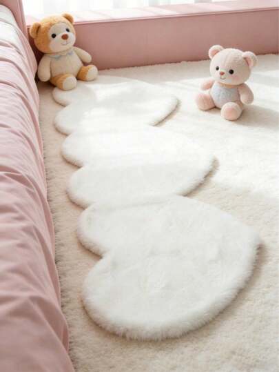 1 件装加厚毛绒心形地毯，蓬松地毯，加厚地毯，毛绒地毯，秋冬季地毯，装饰地毯，卧室装饰，小地毯，地毯，家居装饰，客厅地毯，小型客厅地毯，卧室地毯，客厅家居装饰，户外地毯，可水洗地毯，母亲节礼物