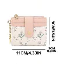 2026新款花卉图案多卡钱包，优雅女士春夏多功能零钱包 - 粉色 - 查看 2