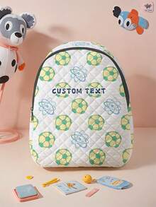 1pc Customized Cute Bear Pattern Rhombus Backpack, Can Be Customized According To Your Unique Design, Perfect For Children, Print Your Own Name Or Sister And Classmate's Name As A Gift - Multicolor - View 1