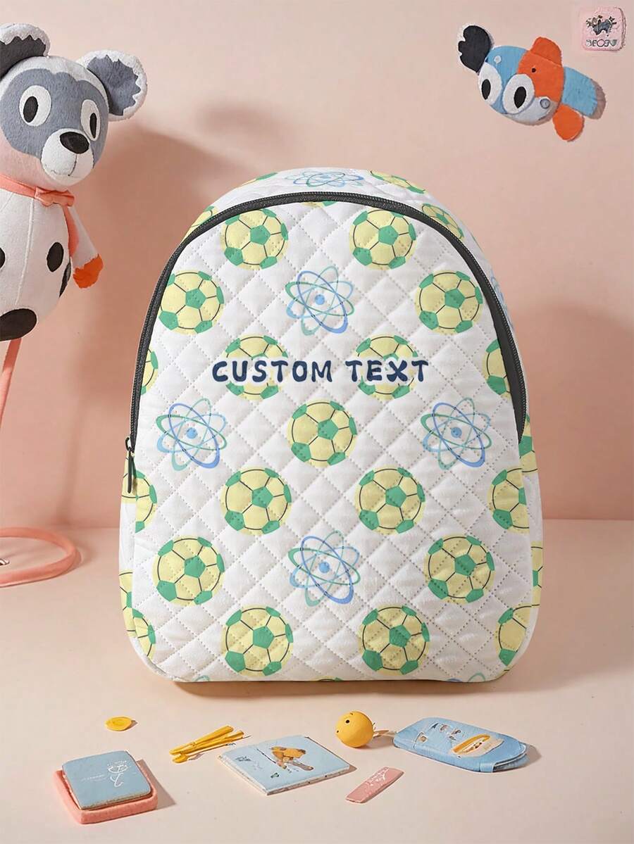 1pc Customized Cute Bear Pattern Rhombus Backpack, Can Be Customized According To Your Unique Design, Perfect For Children, Print Your Own Name Or Sister And Classmate's Name As A Gift - Multicolor - View 1
