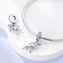 Charms Original Animal Dinosaur Lion Beads Fit Bracelet Necklace Women Jewelry Making Gift - Silver - View 4