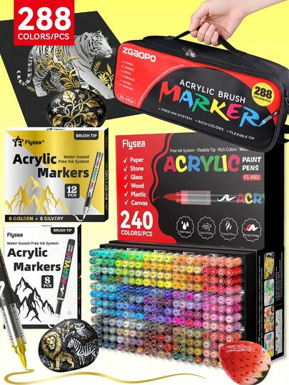 Bộ 8-288 bút dạ acrylic lỏng, mực chảy đậm, nhiều màu sắc để lựa chọn. Thích hợp cho thủ công mỹ nghệ, dụng cụ nghệ thuật, nhựa, thủy tinh, kim loại, tre, vải bố, đá, gốm sứ, vải dệt và các vật liệu khác. Món quà tuyệt vời cho học sinh nam/nữ, mùa tựu trường và phần thưởng cho giáo viên.