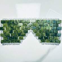1pc Natural Jade Eye Mask Xiuyu Ice Compress Jade Eyelid Hand-Woven Cool Eye Protection Jade Mask - Xiuyu B Style - Green - View 2