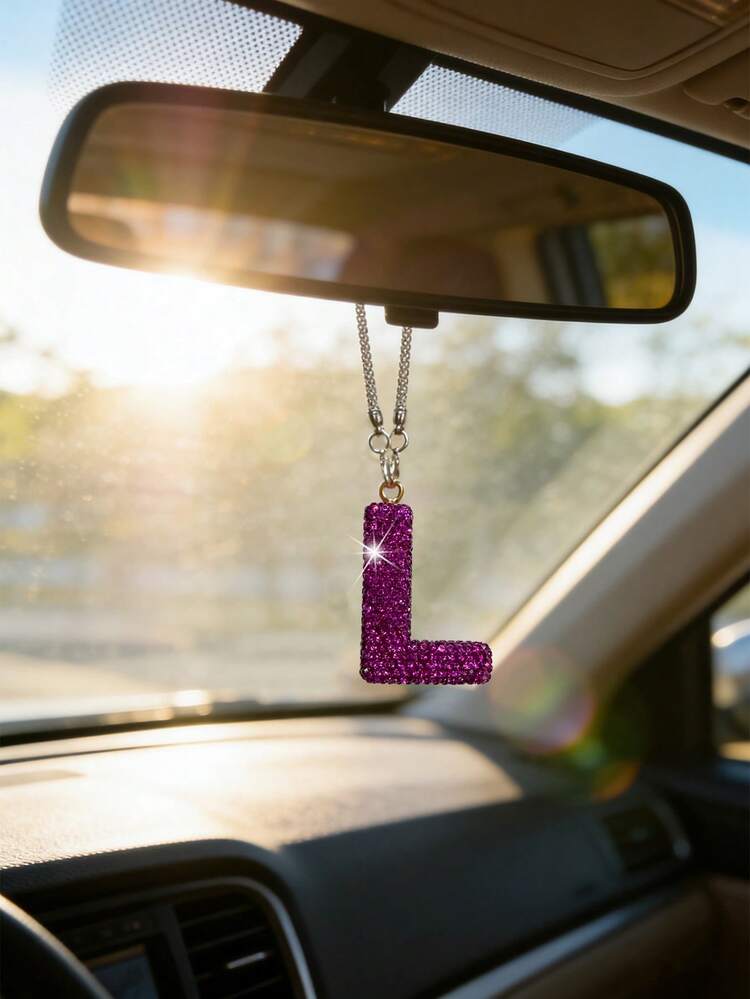 1 chiếc mặt dây chuyền trang trí nội thất ô tô đính đá toàn bộ chữ cái A-Z, mặt dây chuyền gương chiếu hậu ô tô, vật trang trí nội thất ô tô. - Một cỡ 3 - Xem 15