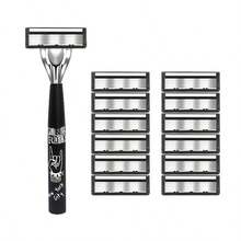 [Premium Razor] Ultra-Sharp Premium Retro Manual Razor Set | 6-Layer Blades, Interchangeable Heads, Ergonomic Handle, Reusable Refillable Design For Smooth Shaving Precision - Perfect Father's Day And Birthday Gift - Multicolor - View 12