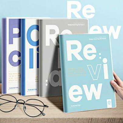 1pc Morandi Color Minimalist Inspirational Notebook - Hardcover Magazine, "Practice/Review" Themed A5 Workbook, Writing Self-Discipline Into Every Day, Perfect For Office And Study Records