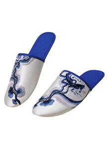 1双中国风松树编织拖鞋，刺绣精美，透气防滑，四季皆宜 - 松樹 - 查看 2