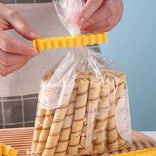 Chip-Shaped Sealing Clips, 12 Pcs, For Sealing Snacks, Food Clips, Condiment Sealing Strips For Plastic Bags MKOP - Yellow - View 6