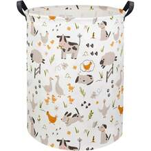 1 Peça Cesta de Lavanderia Infantil com Estampa de Filhote de Cachorro, Cesta de Brinquedos para Bebê, Caixa de Armazenamento, Decoração para Quarto de Menino, Cesta de Presente para Quarto ou Banheiro de Bebê (Animal) - Multicolorido - Visão 1