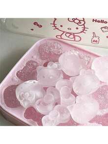 SANRIO Silicone Ice Cube Tray With Lid - Cute Cartoon Shape, Perfect Molding, Suitable For Home Ice Making - Multicolor - View 3