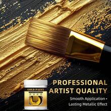 金属丙烯颜料，金箔颜料，适用于金属、家具、画布和DIY工艺品 - 300g[帶工具] - 查看 2