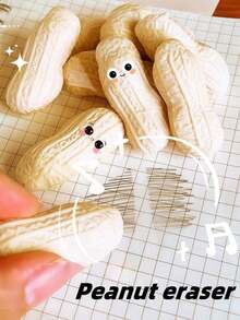 3/6/12片装花生橡皮擦，高档花生橡皮擦，可爱卡通学生橡皮擦，不留痕迹，柔软有弹性。适合学习、绘画和工作。小巧便携，使用方便，是办公室、聚会和其他场合的理想之选，也是学校用品和橡皮擦的绝佳选择。 - 彩色 - 查看 14