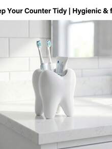 1 PC 3D-Printed Tooth-Shaped Toothbrush Holder, Bathroom Accessory, Toothpaste Holder, And Also A Tooth-Shaped Storage Rack For Desktop Use. A Pen Holder In The Shape Of Teeth, Suitable For Dental-Related Small Gifts, Home And Office Desk Storage - Multicolor - View 7