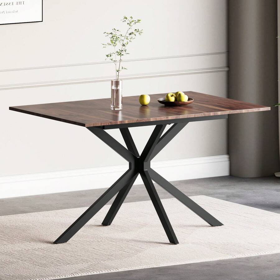 Extendable Dining Table,120-160 Cm Rectangular Marble Effect Kitchen Table For Dining Room, Kitchen,Restaurant - Grano de madera - Ver 1
