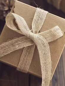 1 Roll/10 Meters Burlap Ribbon With Metallic Edge, Suitable For Handmade Wreath Crafts, DIY Wedding Decor, Bouquet Gift Wrapping, Spring Wreaths And Ribbon Decorations - Multicolor - View 4