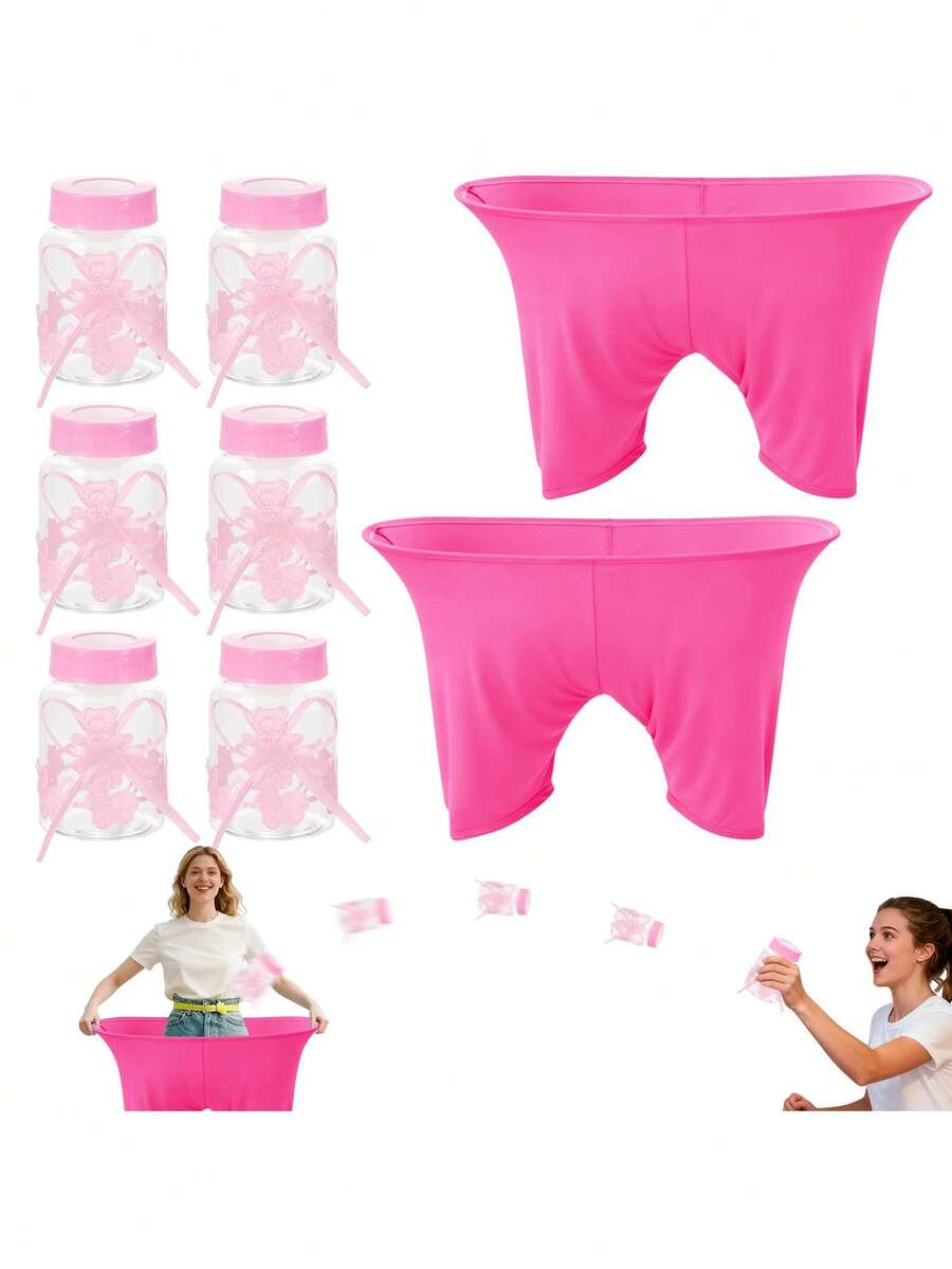 13pcs/Set - Baby Shower Game, Funny Diaper Bottle Catching Game, Entertaining Shower Activity For Boys And Girls (Pink) - Multicolor - View 1