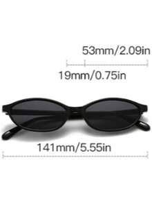1 Pair Vintage Narrow Oval Fashion Glasses, Classic Retro Fashion Glasses,Suitable For Vacation, Travel, Beach, Daily Outfit, Photography And Various Occasions - Multicolor - View 8