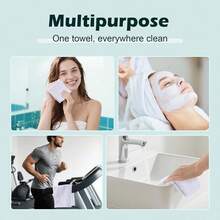 5/10条装超细纤维健身毛巾 14 x 30 英寸 高吸水性柔软面巾 洗脸巾 吸水柔软吸汗毛巾 速干轻便毛巾 适用于手部护理、沙龙、浴室、水疗中心、酒店、泳池、家庭、头发护理（白色） - 白色 - 查看 6