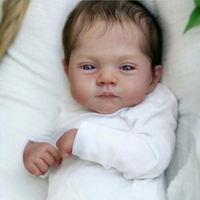 48cm Cute Reborn Baby Doll Toy, Realistic 3D Painting With Visible Veins, Handmade Birthday Gift For Girls (Includes Random Pacifier, Bottle, Diaper And Clothing Set)
