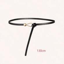 Cinturón minimalista anudado para mujer | Cinturón de cuero sintético ajustable y delgado, adecuado para vestidos, jeans y blazers - Nudo de cuerda - Ver 8