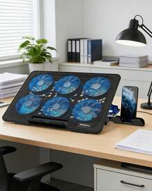 Lenovo JA8 極靜散熱支架 筆電支架 平板支架 3檔無噪模式（＜20dB）人體工學8檔調節 防滑矽膠托墊 商務本/創意本全能伴侶 - 查看 1