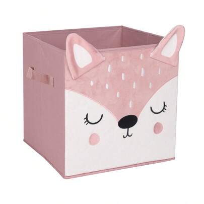 Atmosphera Caja de almacenaje infantil "doe" rosa 29x29