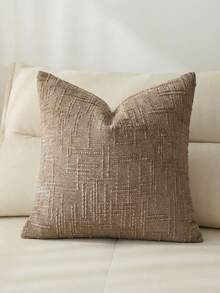 1 Vỏ gối nhung trung tính, Vỏ gối trang trí có họa tiết mềm mại, Thích hợp cho ghế sofa, giường, trang trí nhà cửa, 45 X 45 cm - Màu be - Xem 2
