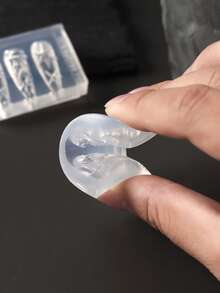 1pc Marine Animal Silicone Nail Carving Mold, Includes Jellyfish, Starfish, Bubble Patterns, DIY Nail Template Manicure Tool - Clear - View 5