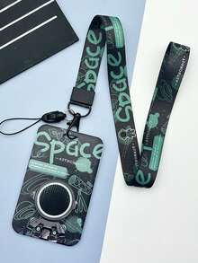 1 Pc Cartoon Astronaut Card Holder Bus Card Campus Card Bag With Hanging Rope Sliding Card Protection Cover Idol Small Card Box Suitable For Daily Use - Lanyard Clip - View 7