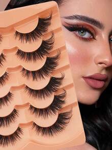 Bộ 6 mi giả cong chữ C, mềm mại, dẻo dai, dày dặn, có thể tái sử dụng, tạo hiệu ứng ba chiều cho đôi mắt to tròn. - Xem 2