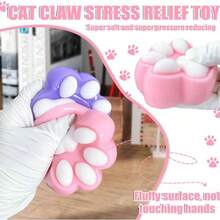 减压玩具 - Taba 猫爪，挤压玩具爪，柔软硅胶粘性玩具，弹性压力释放玩具，弹性猫爪礼物 - 彩色 - 查看 6