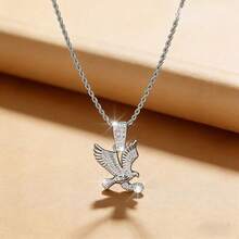 男士老鹰链项链 - 醒目的老鹰吊坠，结实耐用的嘻哈链，适合日常佩戴和派对场合 - 彩色 - 查看 5