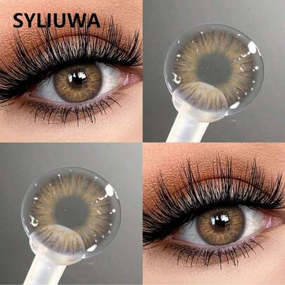 1 Pair Brown Soft Disposable - Suitable For All Year Round, Cosmetic Lenses- Makeup - Suitable For Daily Wear And Carrying, Halloween Costume