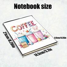 可爱的复活节咖啡兔笔记本 - 黑色 - 查看 3