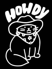 1 件西部牛仔猫贴纸/墙贴，适用于任何车辆 - A - 查看 4