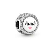 1 hạt charm hình trái tim gia đình - Mẹ, con gái, dì, cháu gái, cháu nội/cháu ngoại, mạ bạc, tự làm vòng tay và trang sức. - Nhiều màu - Xem 2