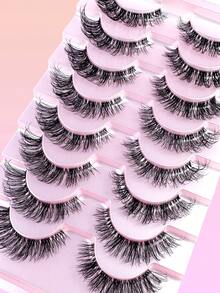 8 Cặp lông mi giả chất lượng cao, mềm mại, mỏng tự nhiên, kiểu hoạt hình, lông mi giả dạng chùm 8D trong suốt, dày 10-20mm, có thể uốn cong nhẹ, dùng để tự nối mi. - màu đen - Xem 4