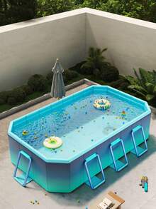 Bể bơi ngoài trời bằng PVC cỡ lớn, bền chắc, lý tưởng cho gia đình vui chơi và thư giãn. - A - Xem 1
