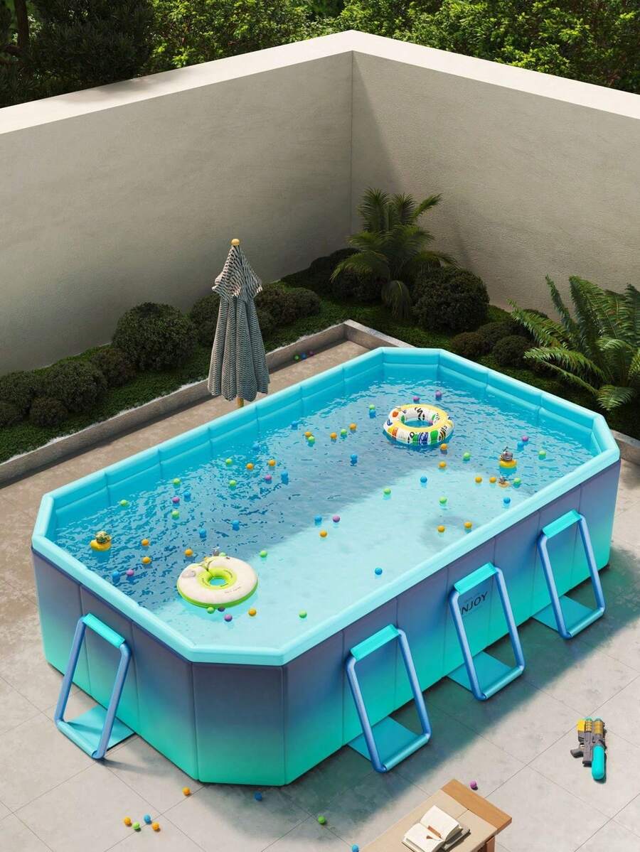 Bể bơi ngoài trời bằng PVC cỡ lớn, bền chắc, lý tưởng cho gia đình vui chơi và thư giãn. - A - Xem 1