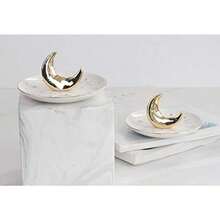 Ceramic Moon Jewelry Tray Rings Dish Necklaces Earrings Holder Display Organizer Bracelets Plate Decoration - B-white Strar Tray With Moon - View 4