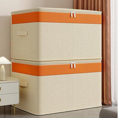1pc Large Capacity Clothing Storage Bag - Ideal For Organizing Seasonal Clothes, Jeans, Jackets, Blankets, Pillows (Provides Dust Protection), Toys And Household Items. This Portable And Foldable Storage Organizer Is Great For Wardrobe Organization; Its Collapsible Design Saves Space. Made Of High-Quality Fabric. Wardrobe Storage, Storage Box, Bedroom Clothing Organization, Room Decor Organizer, Storage Container, Bedroom Accessories, Toy Storage, Under-Bed Storage