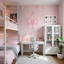 1 pièce Décoration murale en bois avec nœud rose, convient pour la décoration de chambre d'étudiante, de fille, de chambre de bébé et de nurserie - Panneau d'accueil intérieur et extérieur, 12x12 pouces - Arc - Voir 6