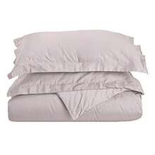 Superior 100% Premium Long-Staple Combed Cotton 400 Thread Count 2 Piece Soft and Smooth Duvet Cover Set Twin Solid Lilac - Lila - Ver 5