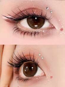 60片C型卷翘蓬松假睫毛簇，混合长度，打造狐狸眼妆效，DIY睫毛嫁接，浓密睫毛簇，猫眼睫毛簇，纤长睫毛簇，睫毛嫁接，睫毛簇，单根假睫毛，假睫毛 - 查看 5