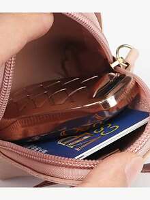 Bow Shell Design Mini Wallet, PU Material Coin Purse, Small Item Storage, Can Be Used As Keychain - Multicolor - View 3