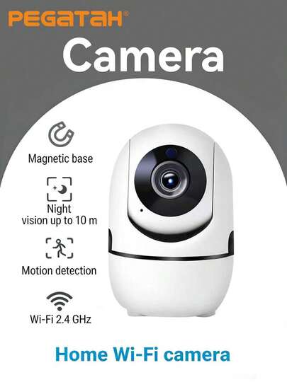 5MP WiFi Camera, Pet Camera, Desktop Pet Monitoring Camera, Pet Camera, Supports Remote Real-Time Pet Monitoring, Cloud Storage And SD Card Storage, Two-Way Audio, Night Vision And PTZ Rotation Function (Power Adapter Not Included)