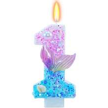 1pc 0-9 Combination Numeric Candle, Pearl Mermaid Tail Candle, Suitable For Birthday Party, Anniversary, Wedding, Pet Birthday Party, Premium Baking Cake Decor - View 15